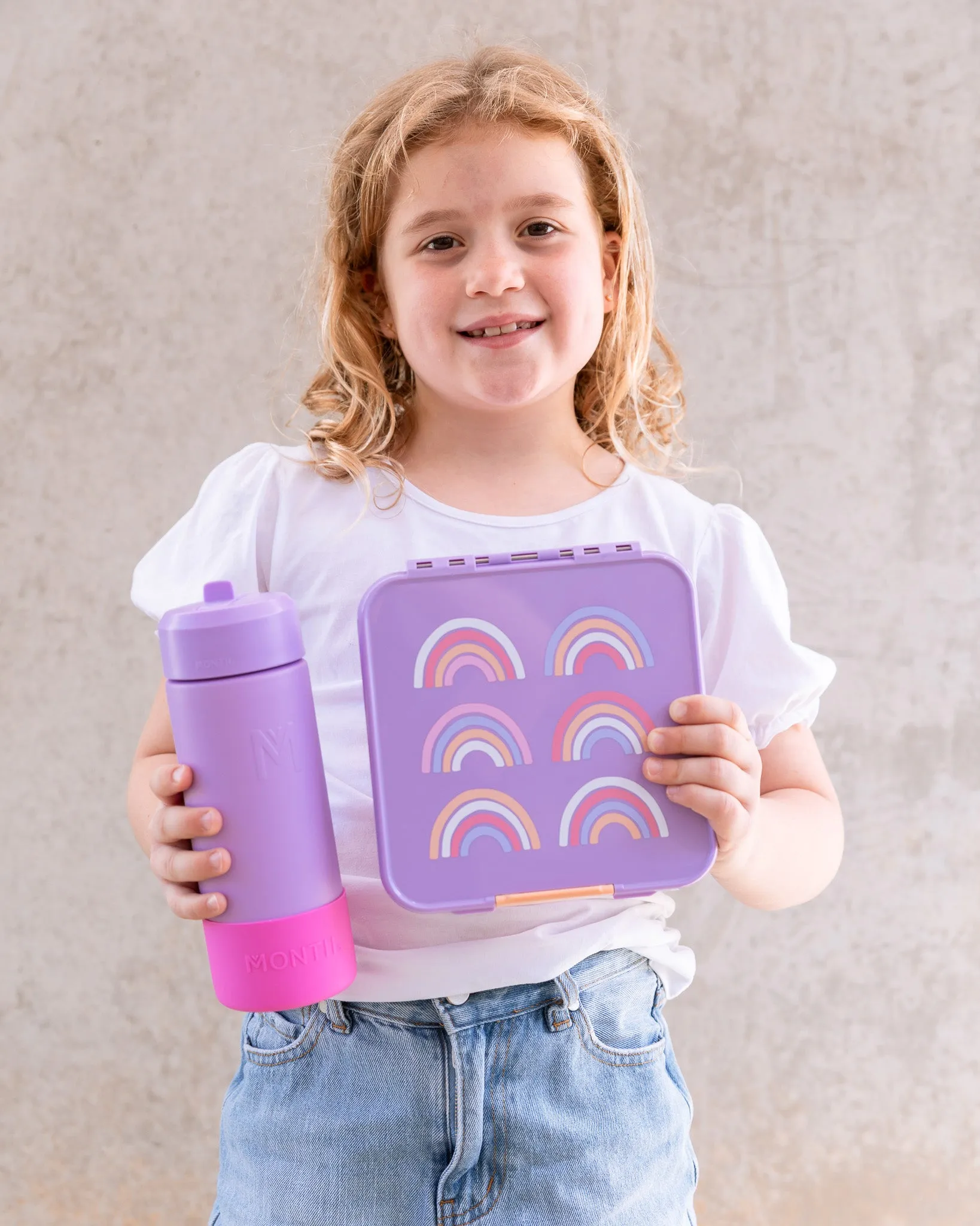 *Clearance* MontiiCo Bento Three Lunch Box - Rainbow Roller