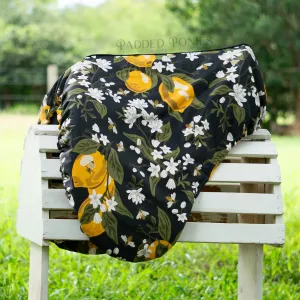 Custom Saddle Cover Lemons and Bees