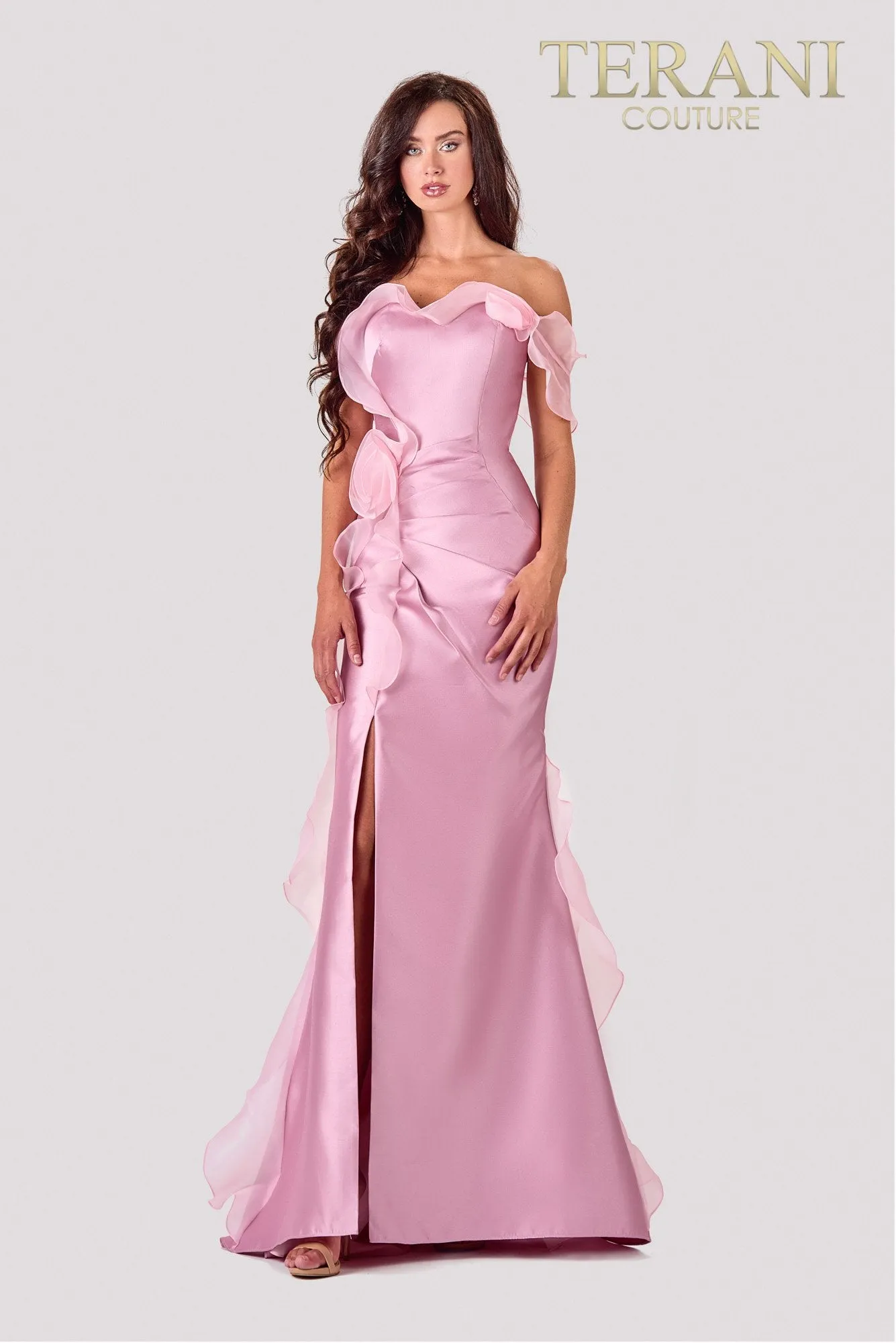 Elegant Navy Evening Dress With Frills - 2111E4743