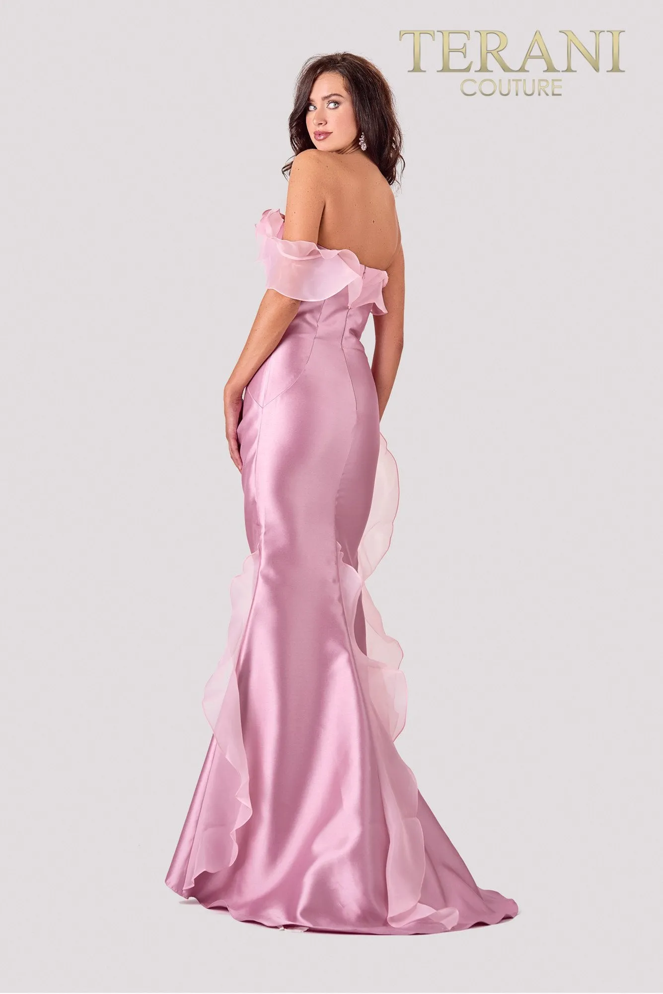 Elegant Navy Evening Dress With Frills - 2111E4743