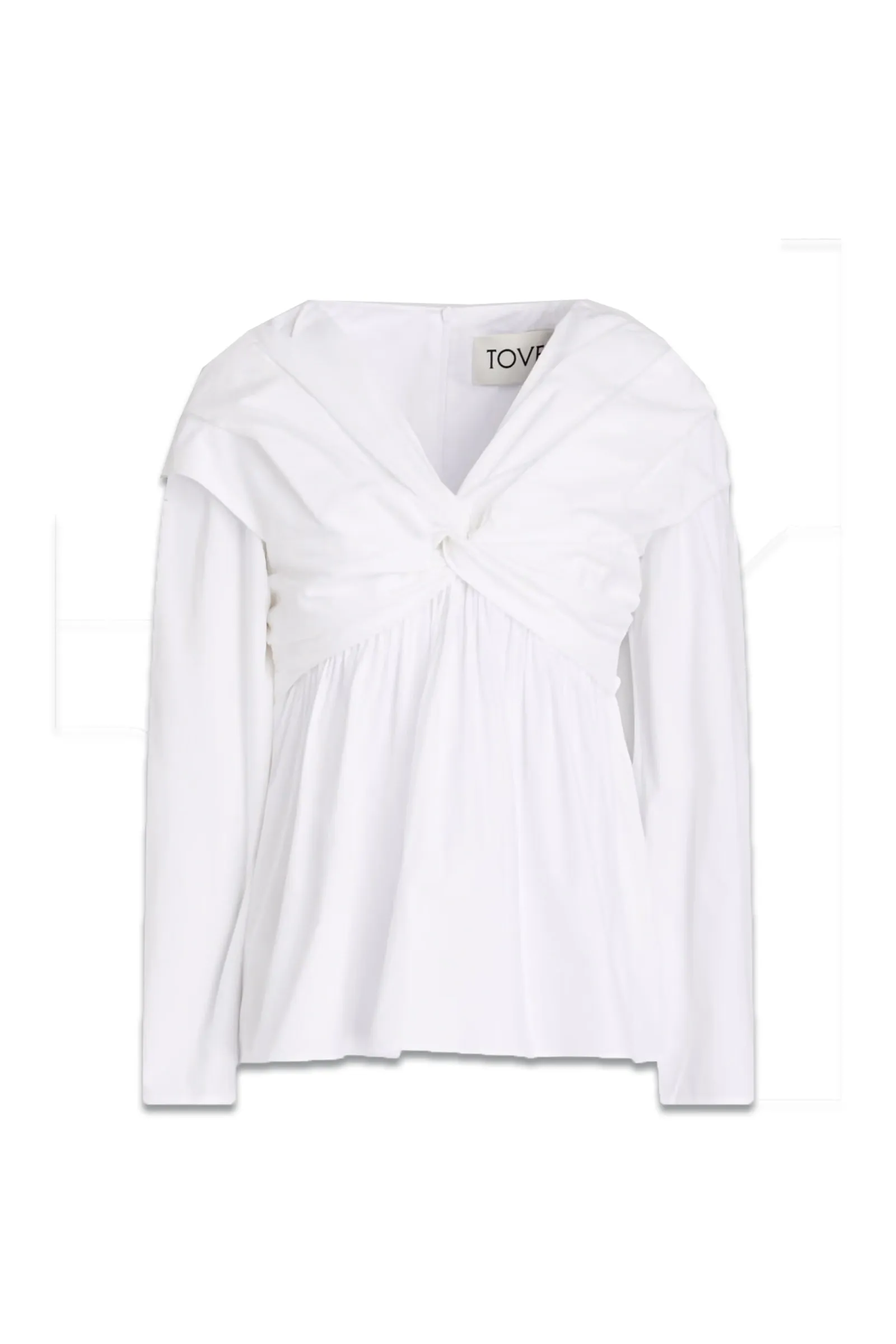 Elena Twist-front Cotton-poplin Blouse