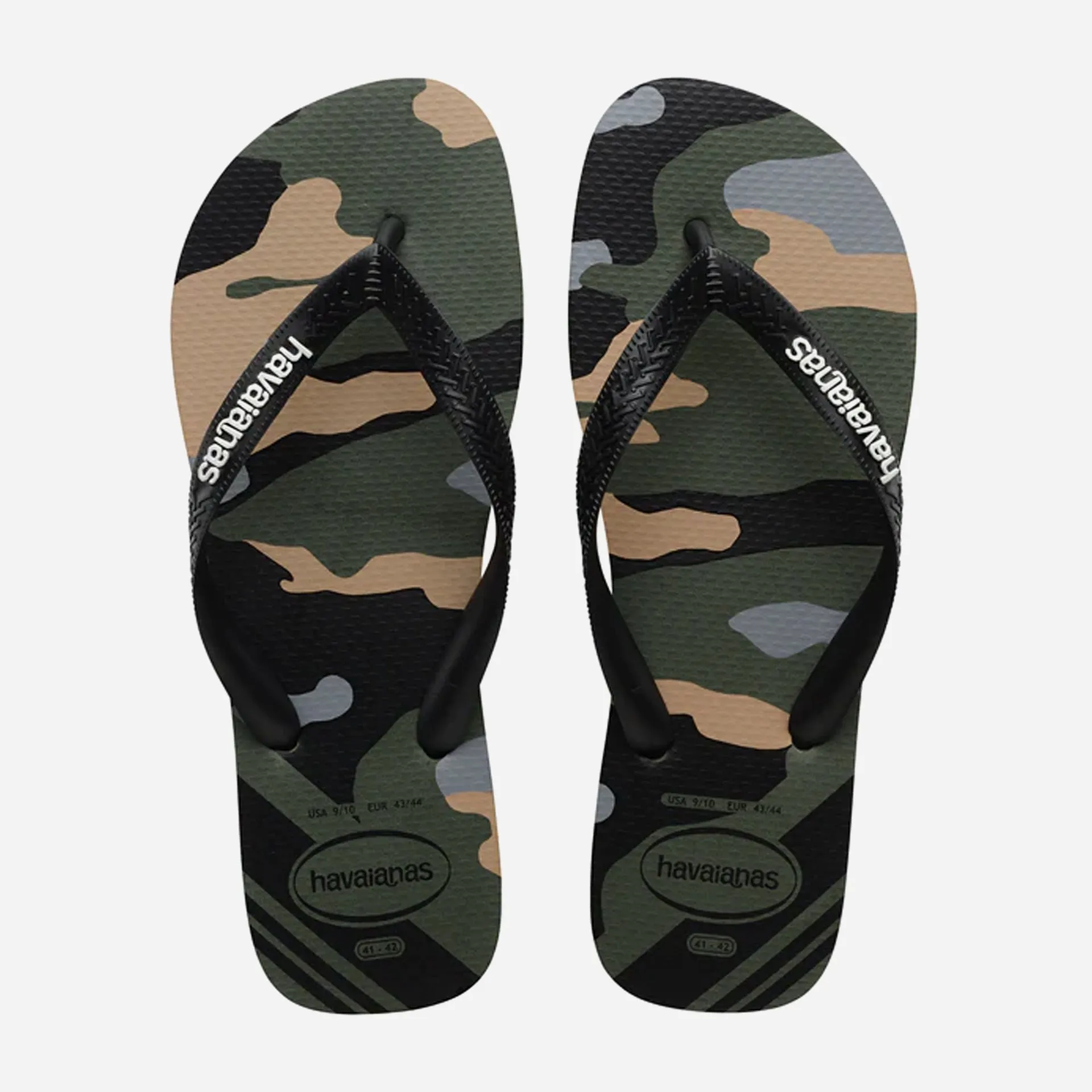 Havaianas Top Camu Flip Flops - Green Olive/Black