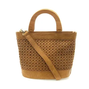 Joy Susan's Havana Faux Cane Wood Handle Handbag # L8153-14