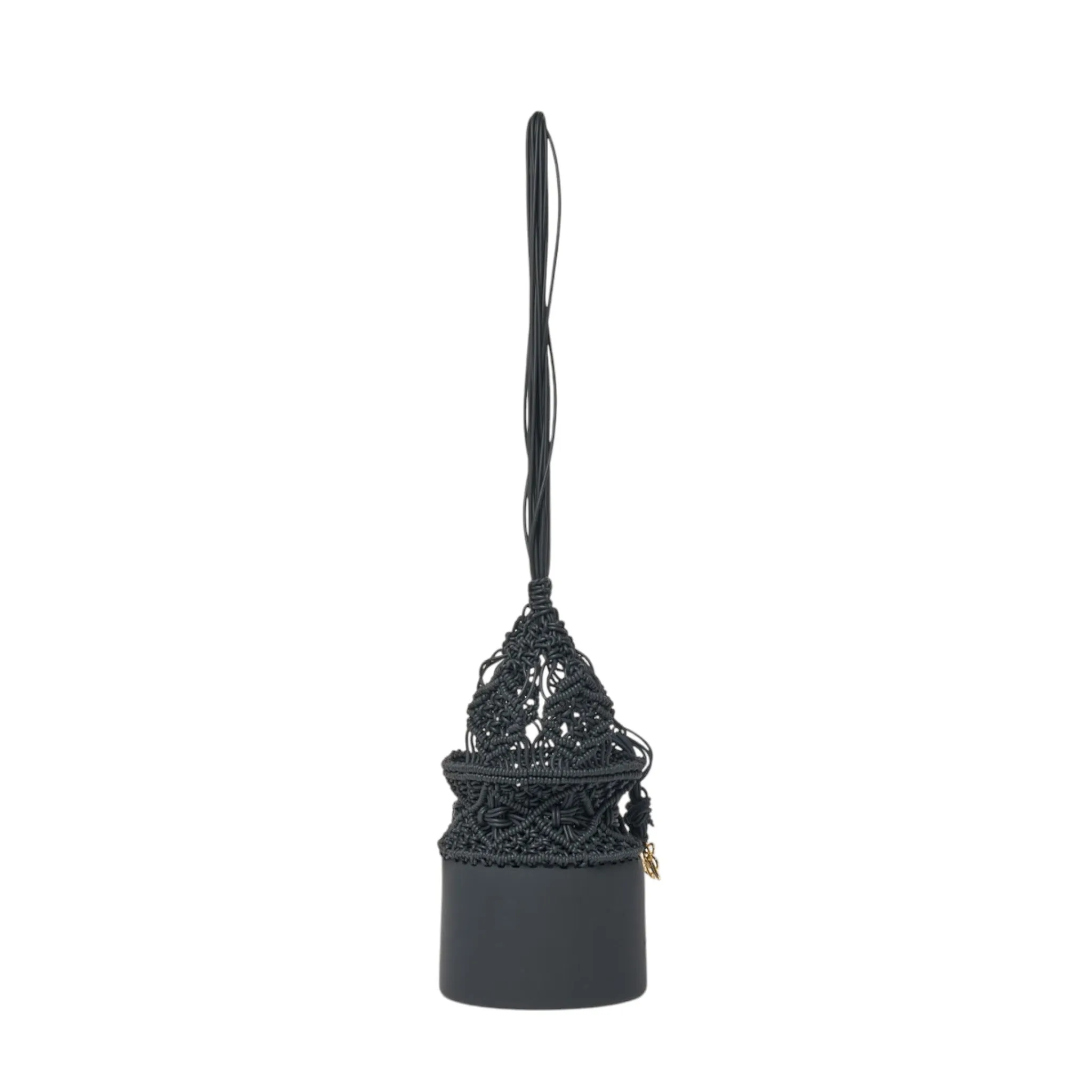 KNOT SILICONE KNITTING BUCKET SHOULDER BAG / BLACK