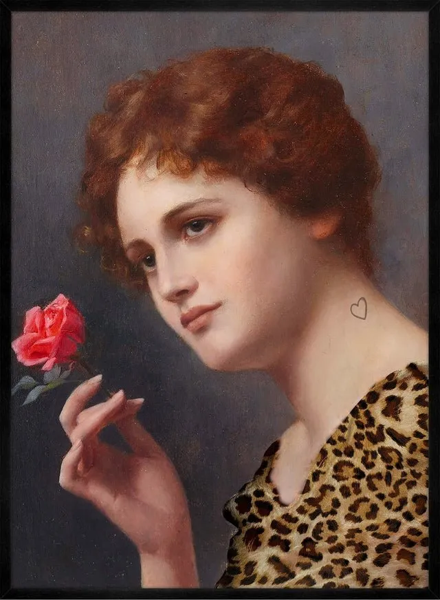 Leopard Print Lady Painting Print