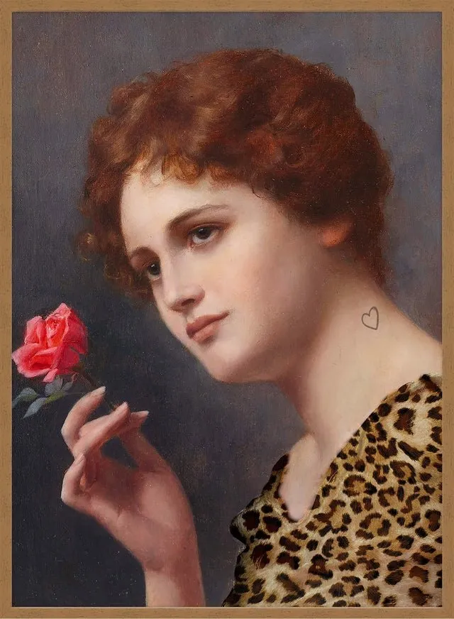 Leopard Print Lady Painting Print