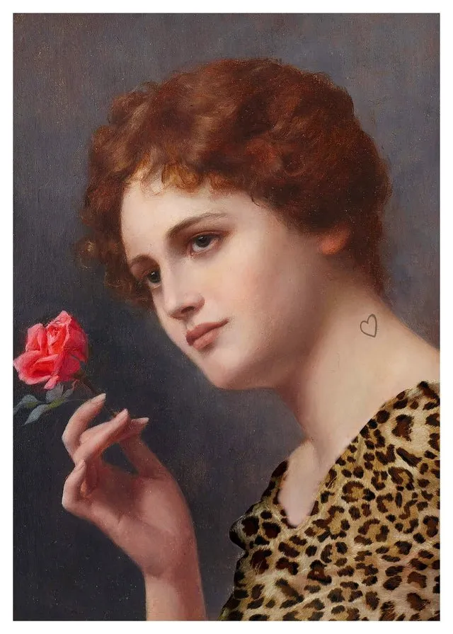 Leopard Print Lady Painting Print