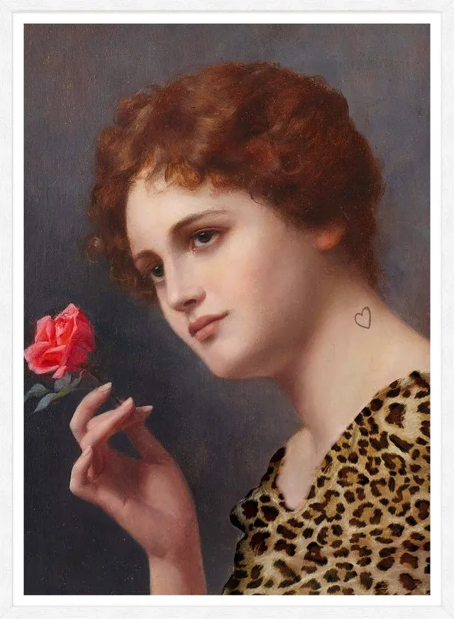 Leopard Print Lady Painting Print