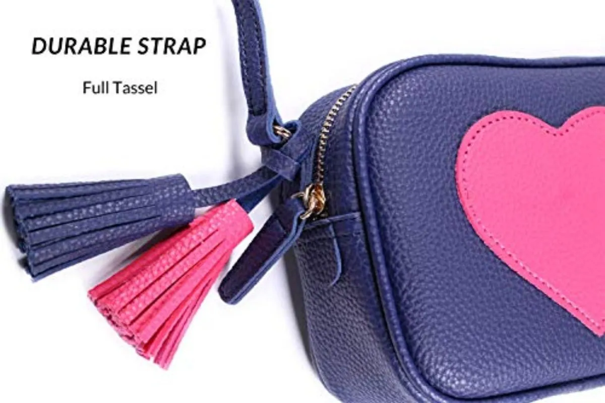 Lightweight Small Crossbody Purse Bag Leather Tassel Adjustable Straps Italy Design