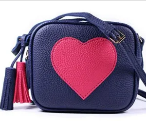 Lightweight Small Crossbody Purse Bag Leather Tassel Adjustable Straps Italy Design