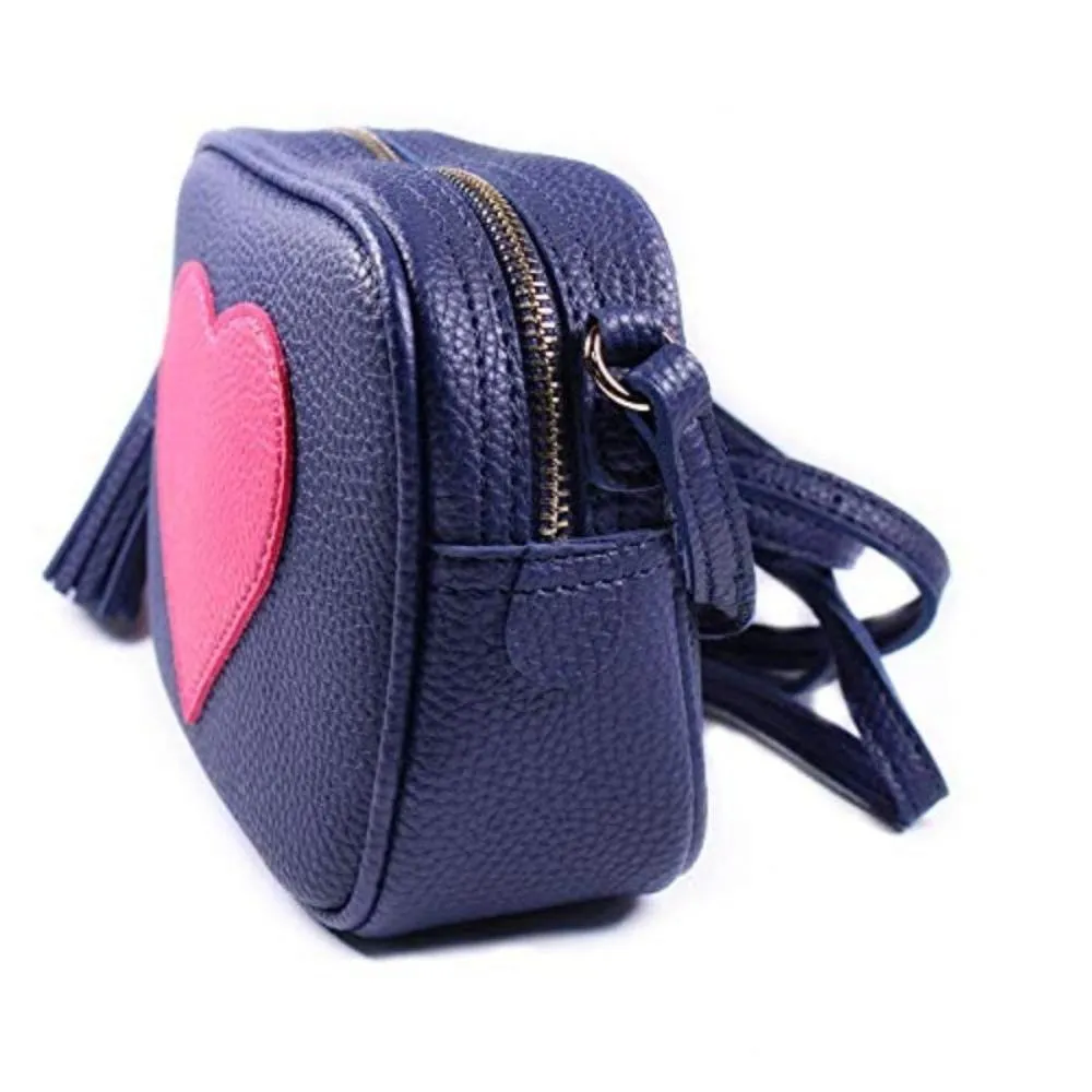 Lightweight Small Crossbody Purse Bag Leather Tassel Adjustable Straps Italy Design