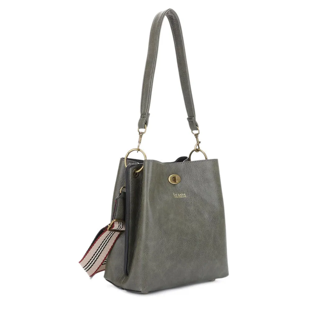 LIZ SOTO LOLA BUCKET BAG OLIVE