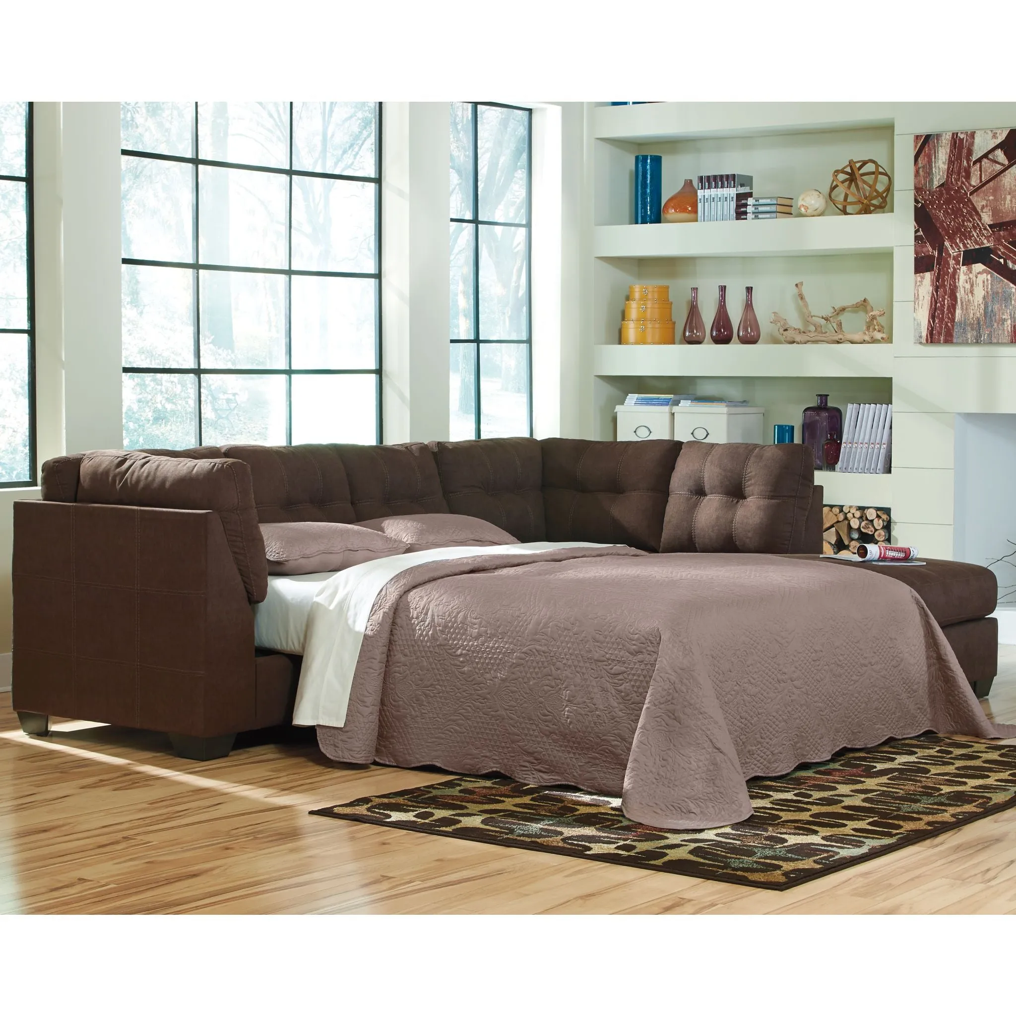 Maier 2 Piece Sleeper Sectional - Walnut