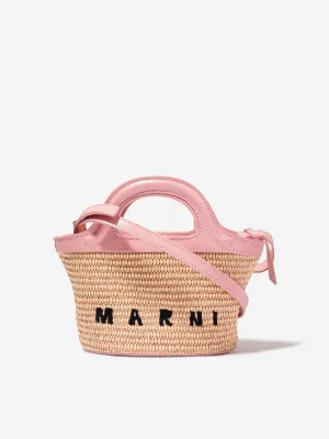 MARNI Girls Shoulder Basket Bag in Beige
