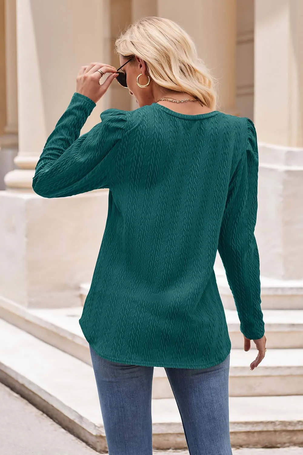 Nsquared Round Neck Puff Sleeve Blouse