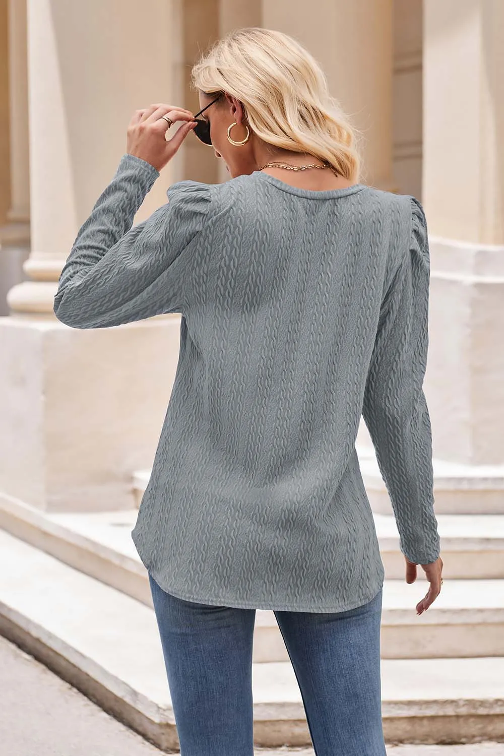 Nsquared Round Neck Puff Sleeve Blouse
