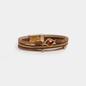 Sadie Magnetic Bracelet - Cognac