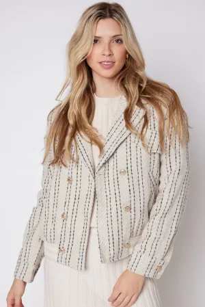 SALE - Lilian Striped Bomber Jacket