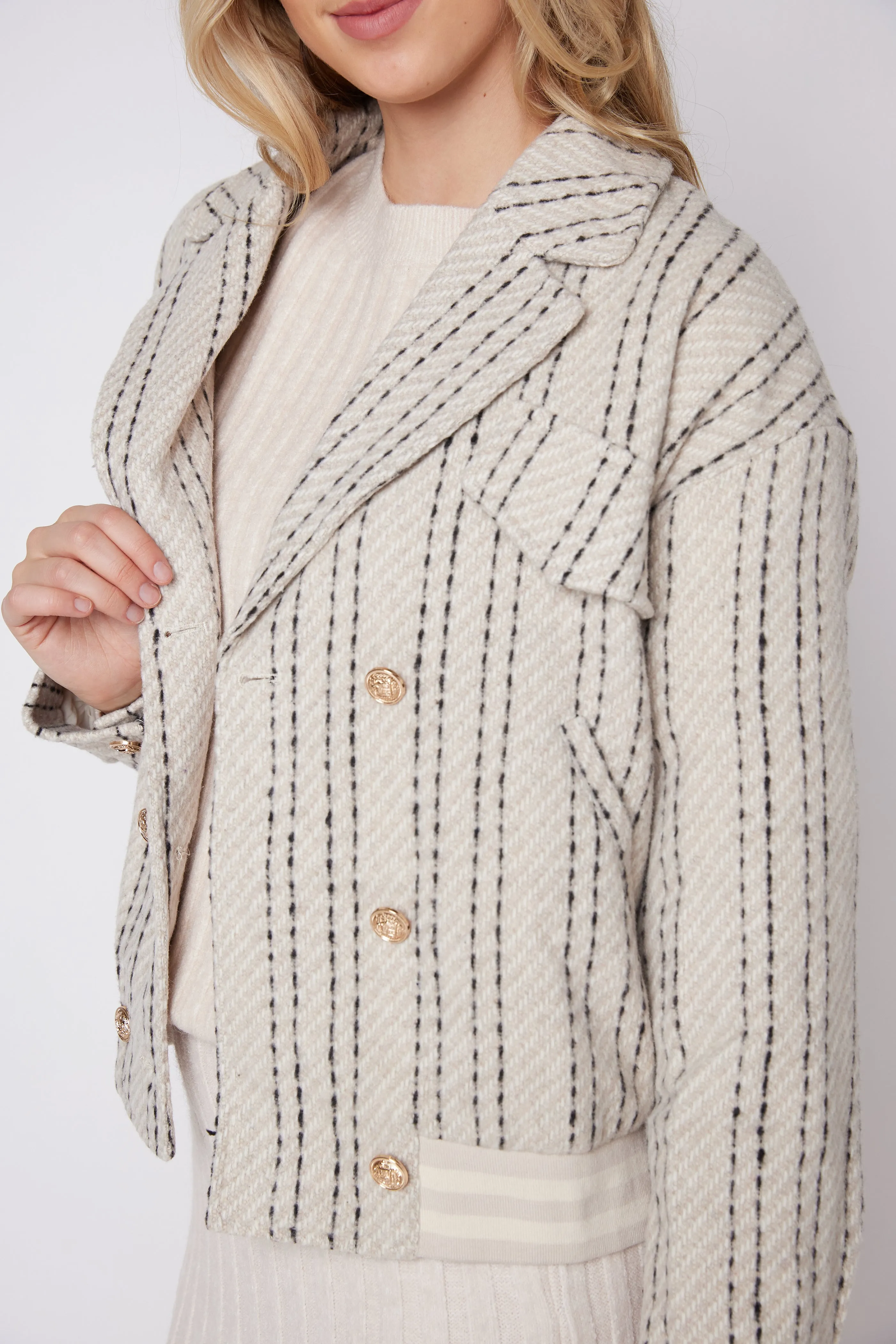 SALE - Lilian Striped Bomber Jacket