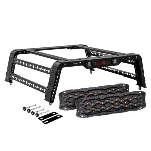 San Hima Universal Ute Tub Rack 3mm Steel   Pair Recovery Tracks 15T Board Black