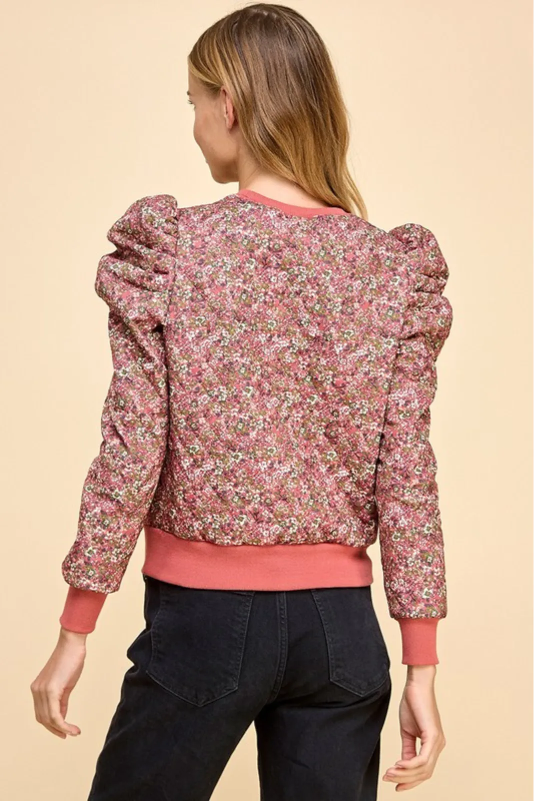 Scott Puff Sleeve Printed Sweater