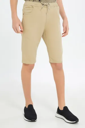 Senior Boys Beige Pull On Short