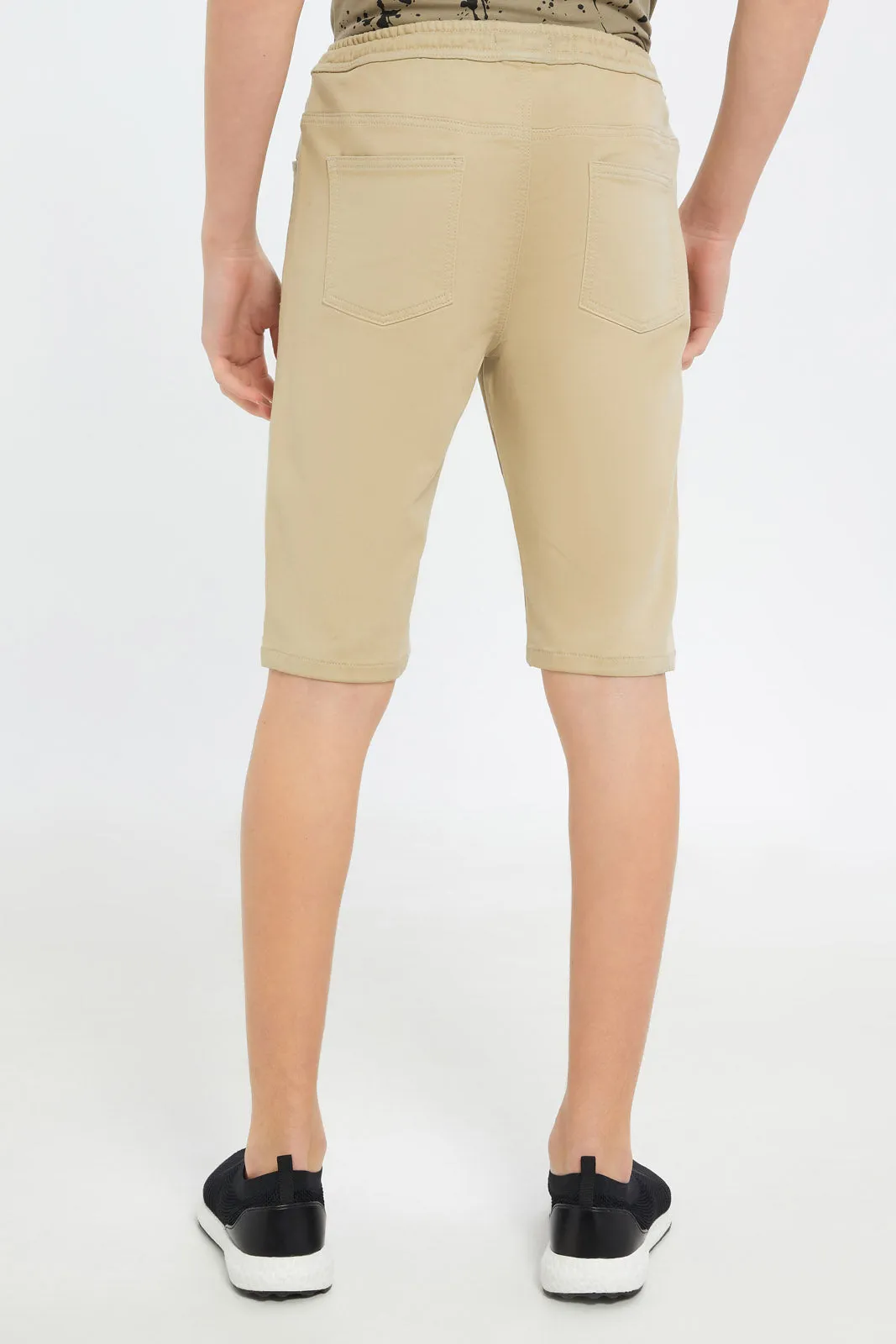 Senior Boys Beige Pull On Short