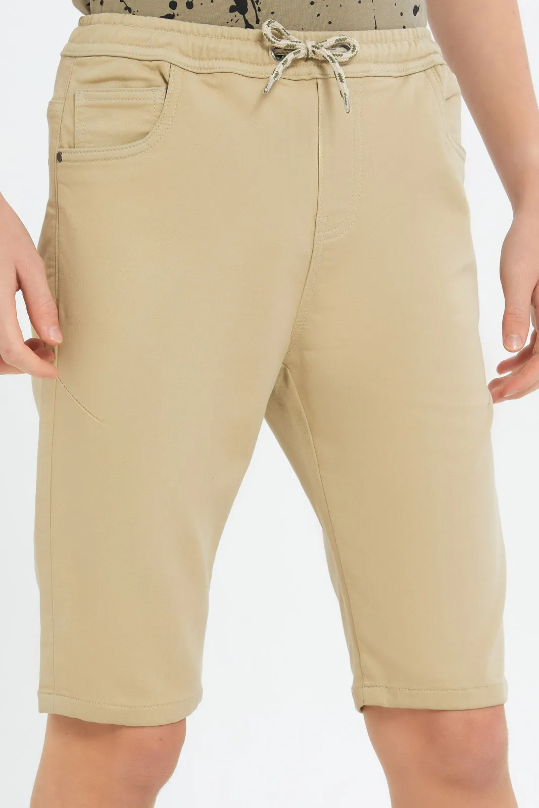 Senior Boys Beige Pull On Short