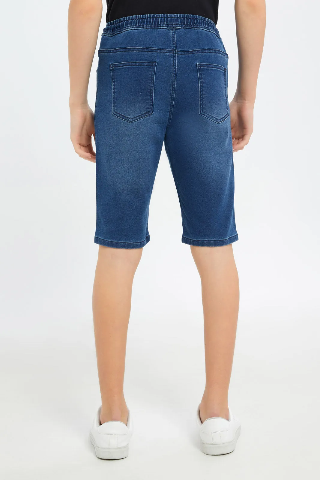 Senior Boys Blue Pull On Denim Short