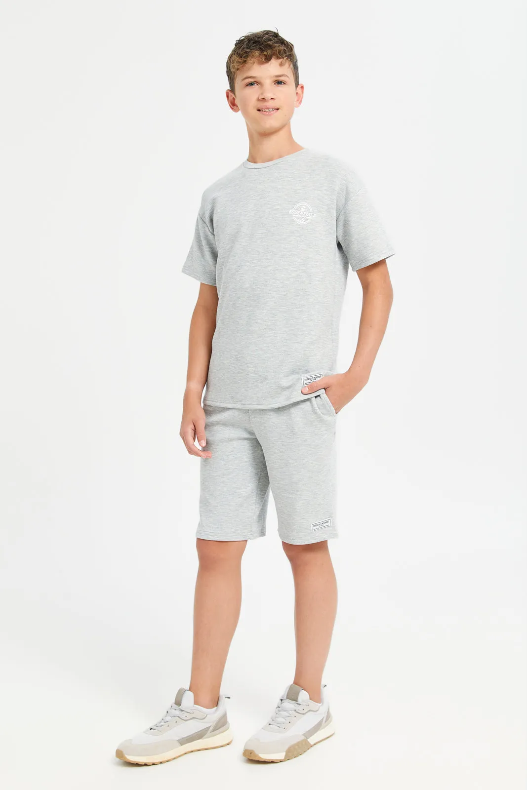 Senior Boys Grey Plain Shorts