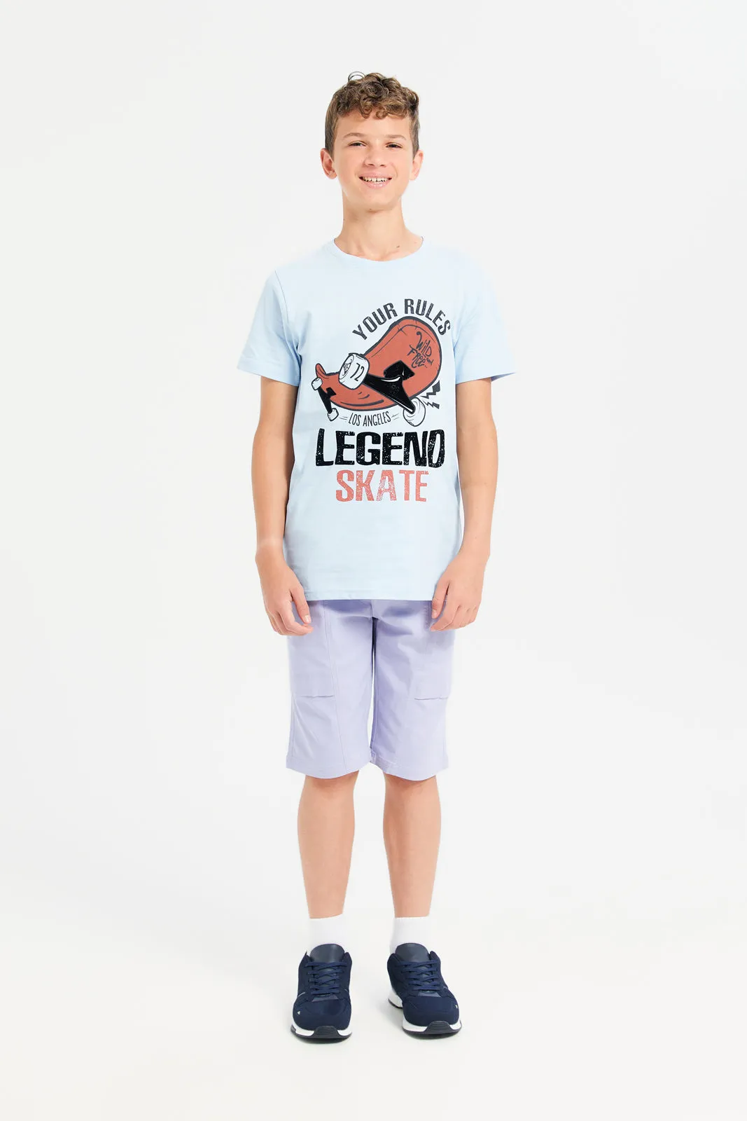 Senior Boys Lilac Pullon Cargo Shorts