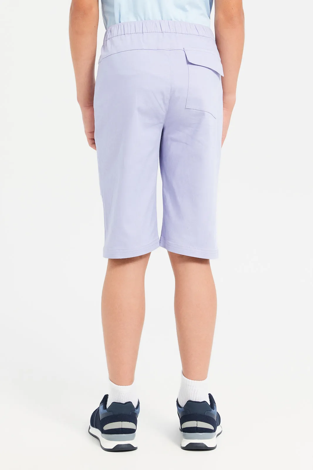 Senior Boys Lilac Pullon Cargo Shorts