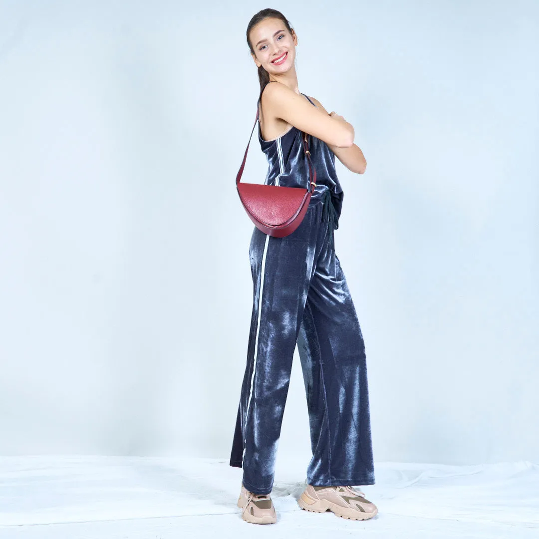 Sleek crossbody half-moon bag wholesale