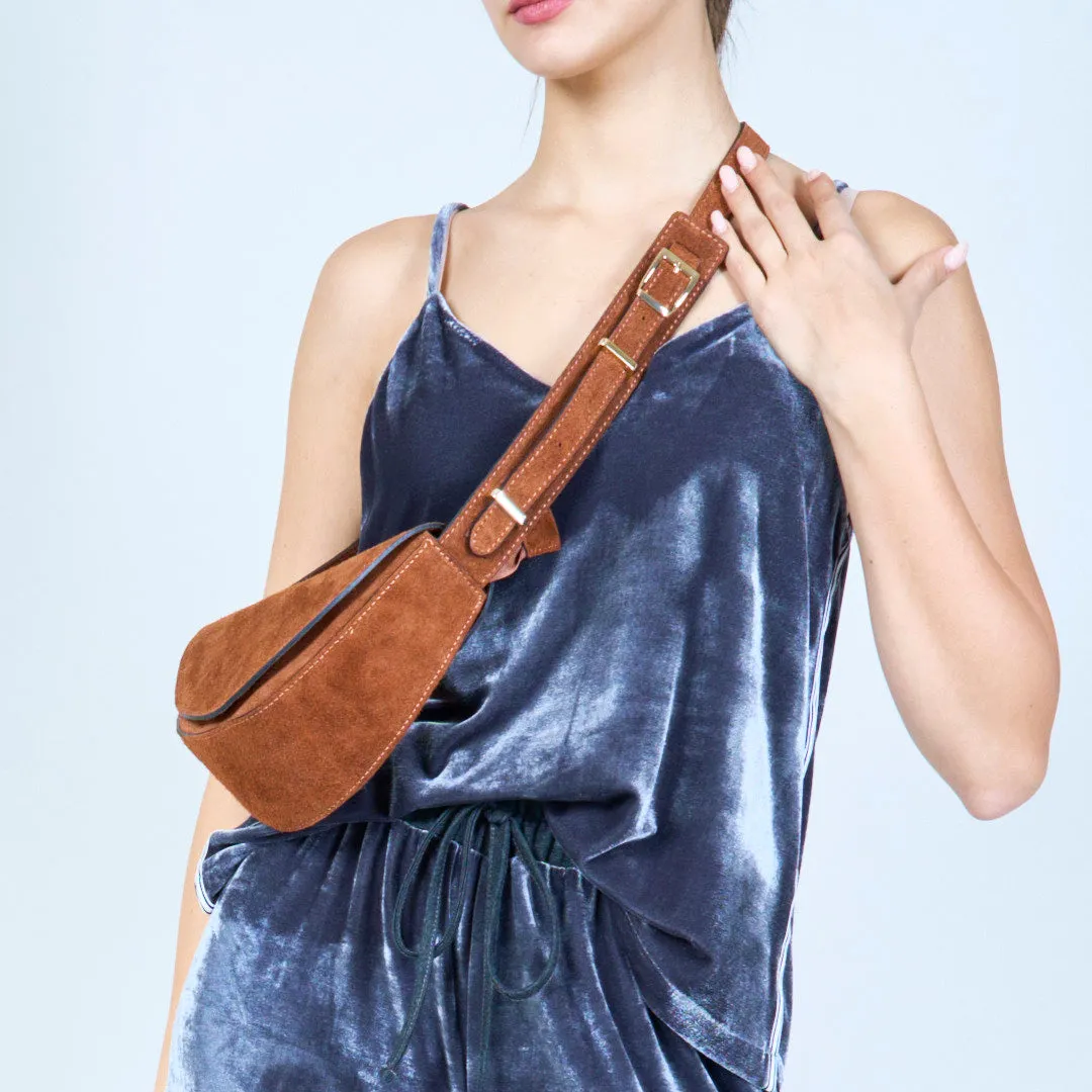 Sleek suede crossbody bag wholesale