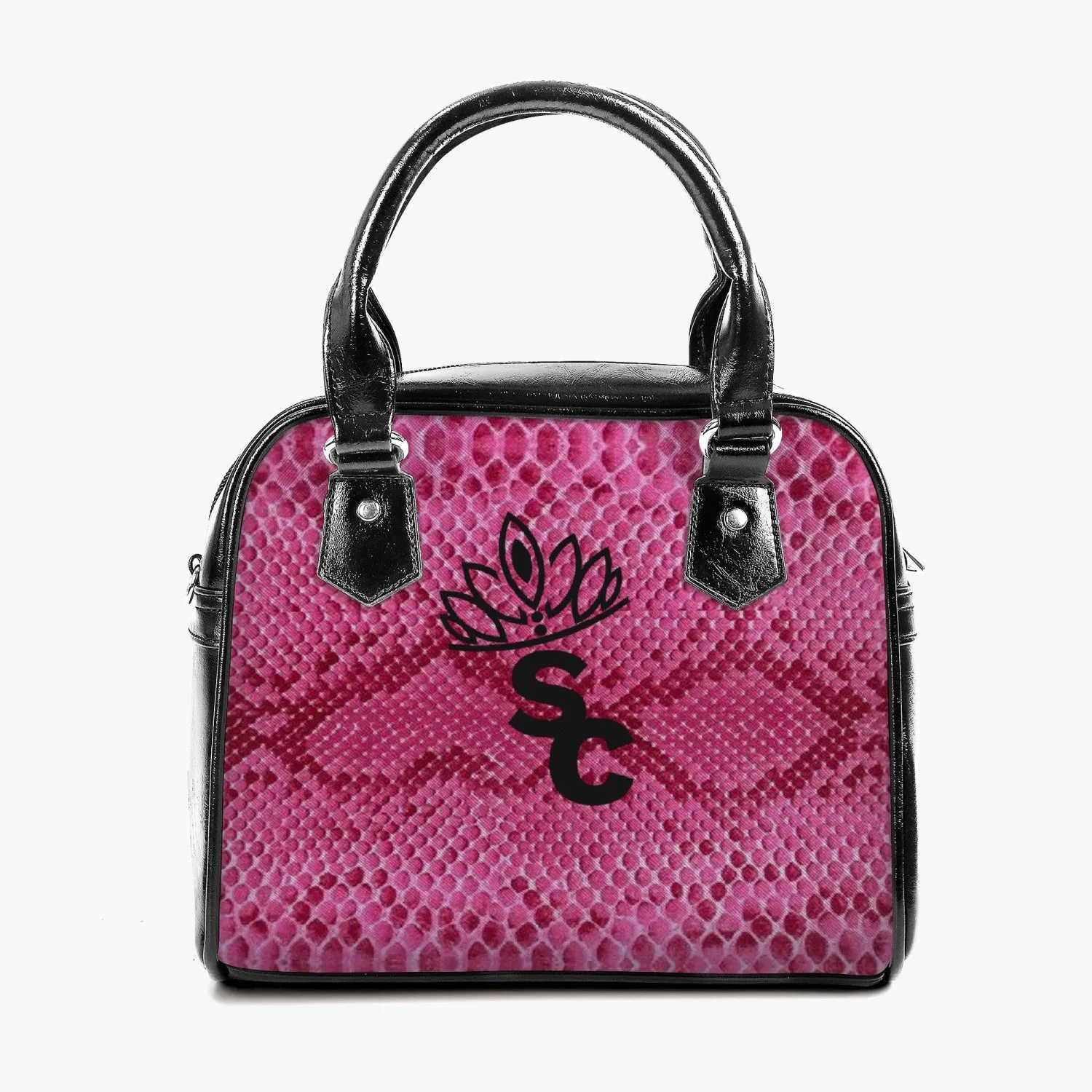 STILE CAPO QUEEN PINK SNAKE  Leather Saddle Bag