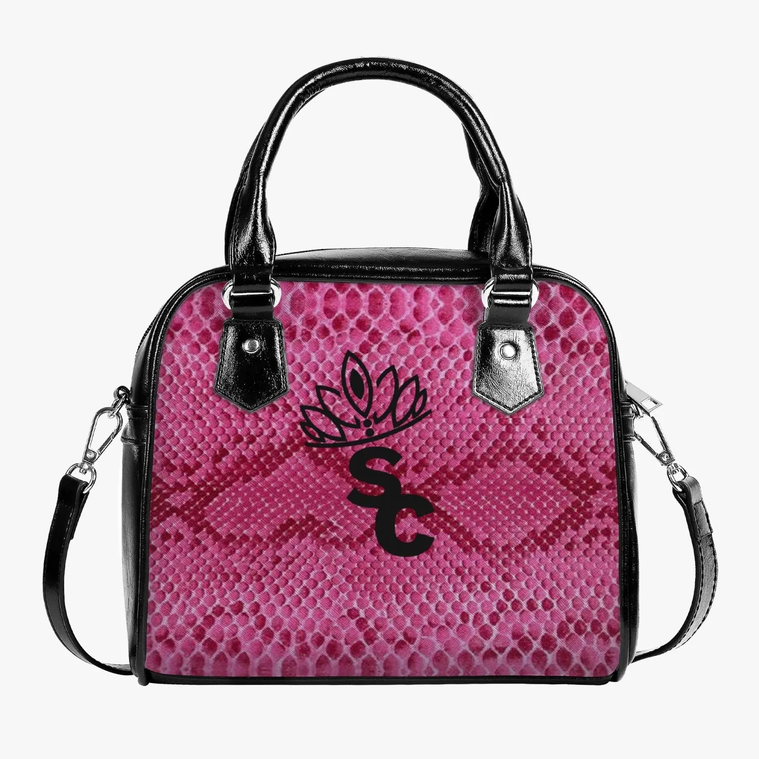 STILE CAPO QUEEN PINK SNAKE  Leather Saddle Bag