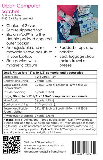 Urban Computer Satchel Pattern