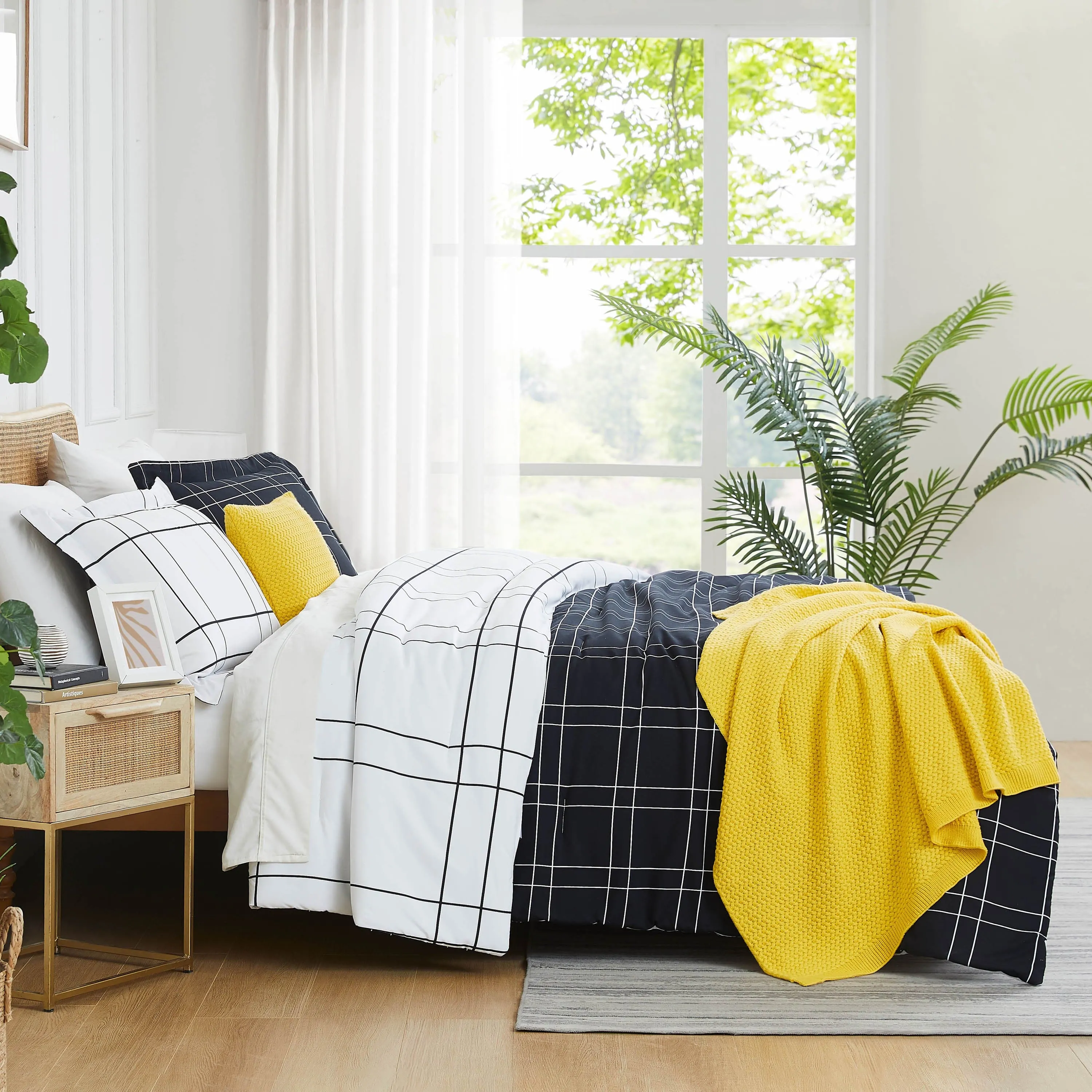 Urban Grid 5-Piece Duvet Cover Bedding Set