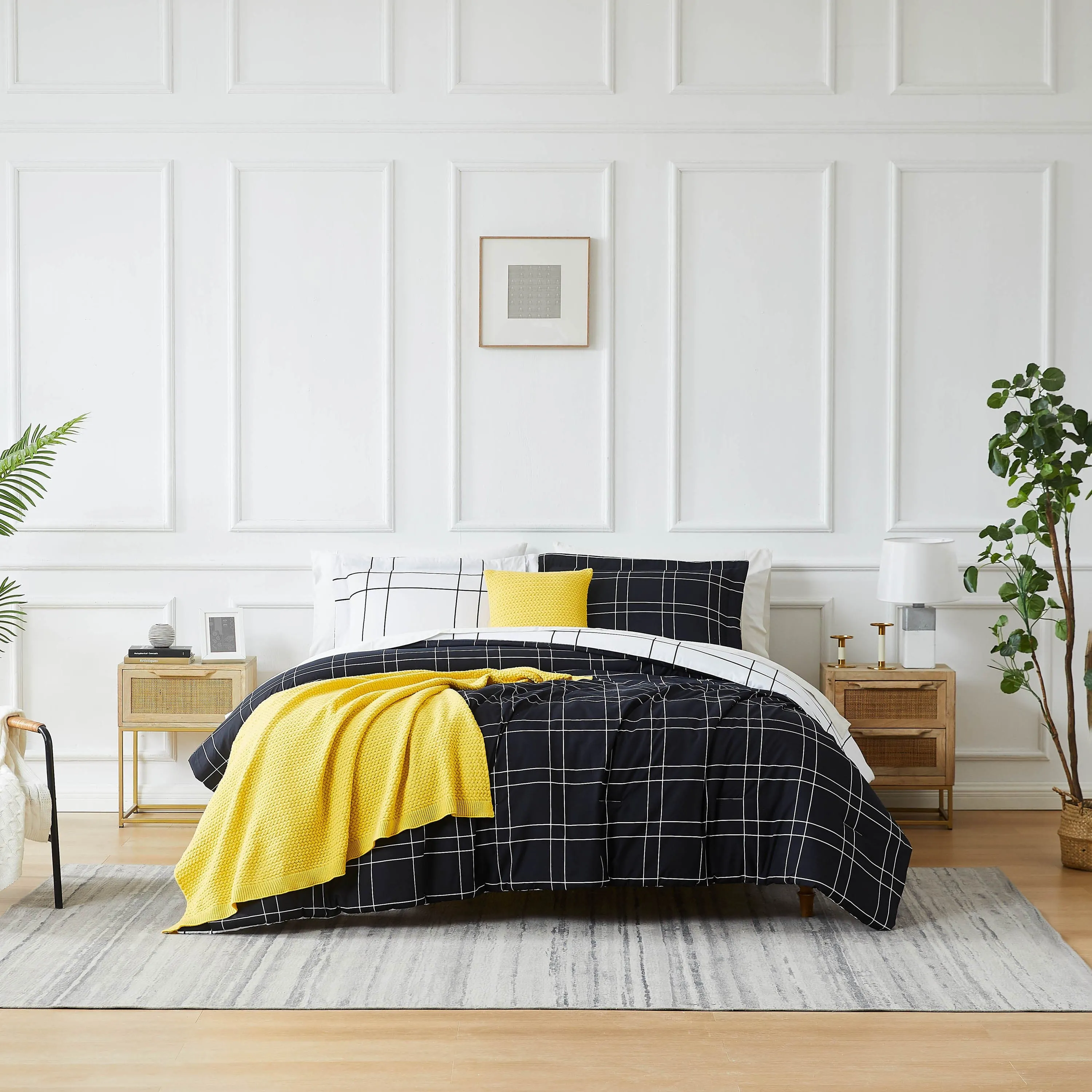 Urban Grid 5-Piece Duvet Cover Bedding Set