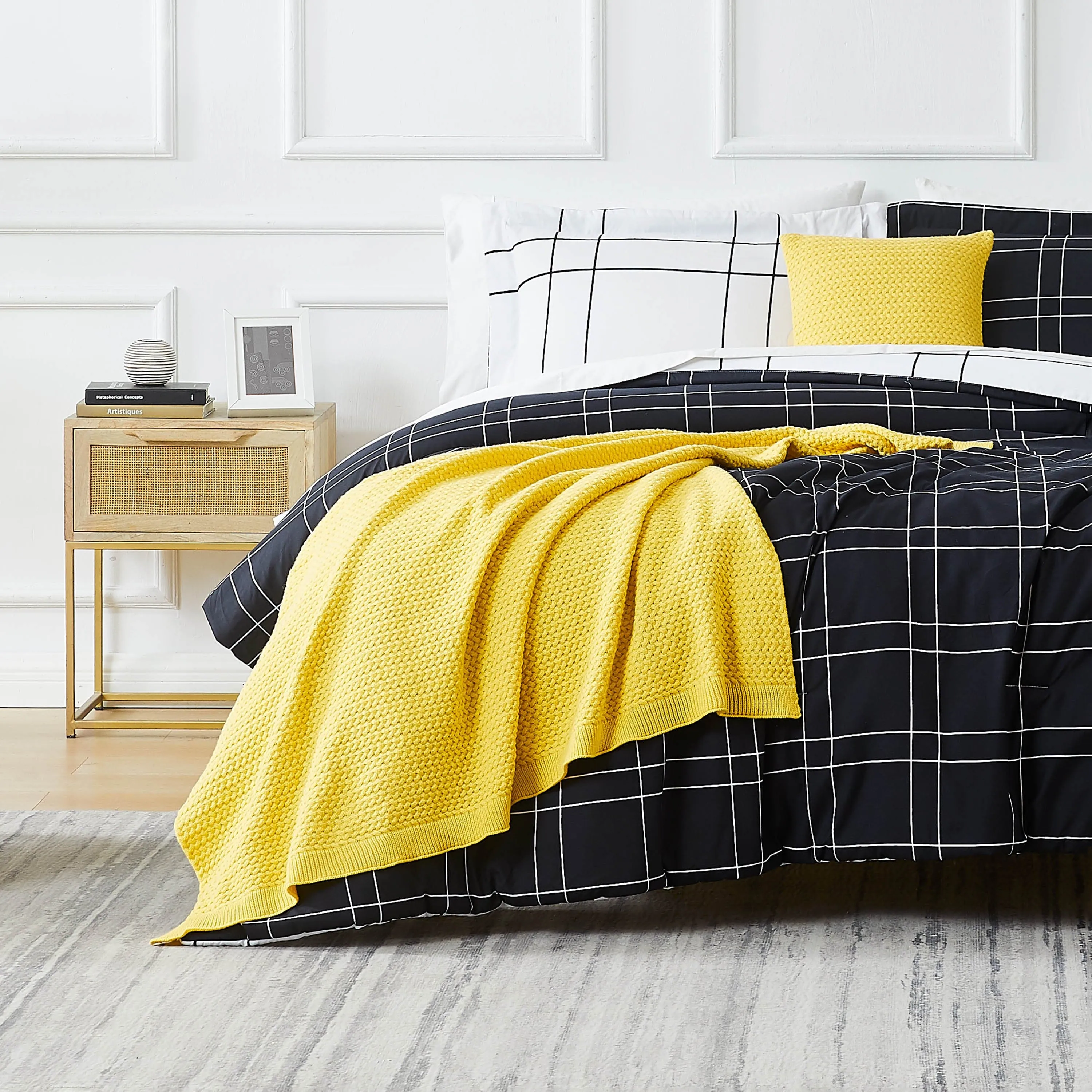 Urban Grid 5-Piece Duvet Cover Bedding Set