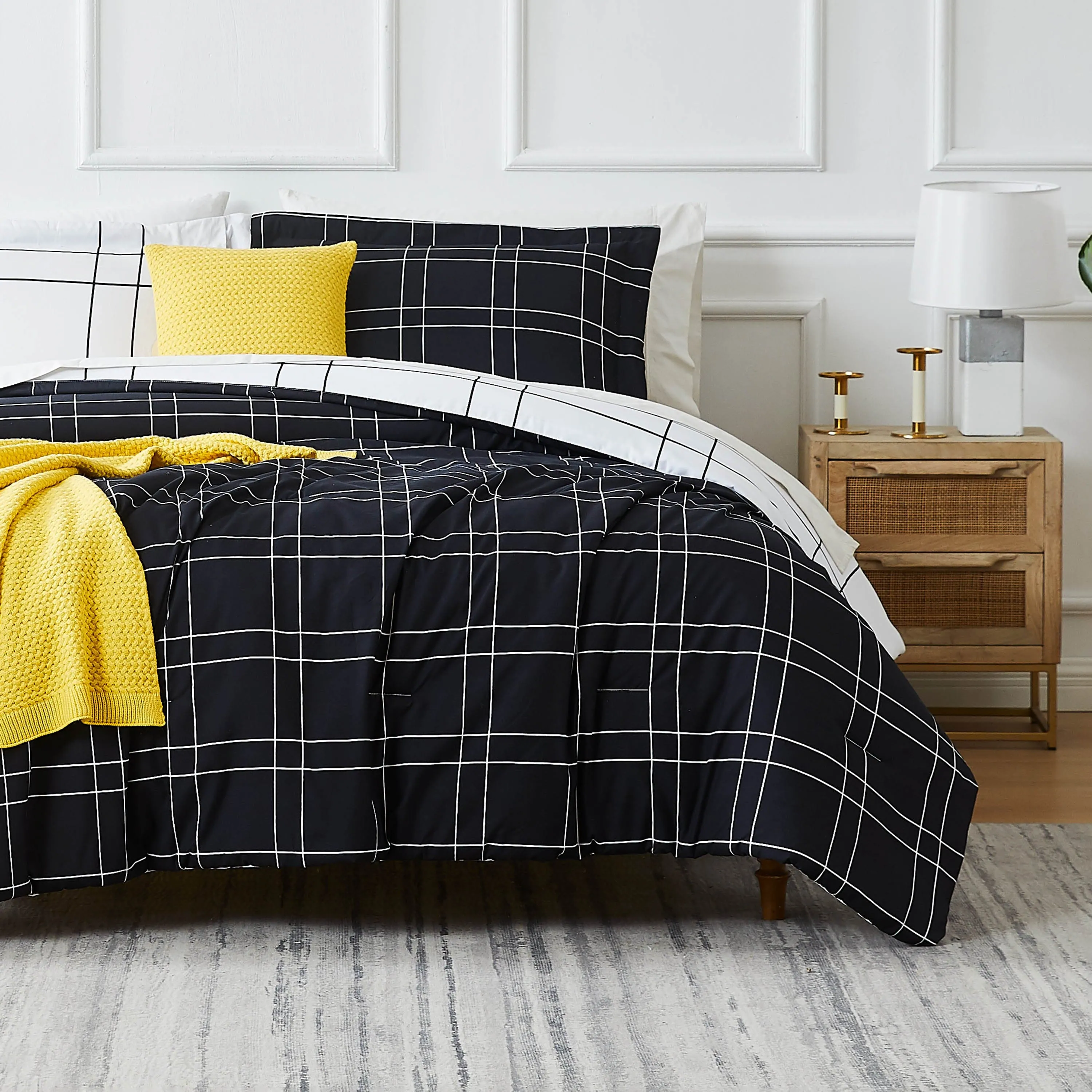 Urban Grid 5-Piece Duvet Cover Bedding Set