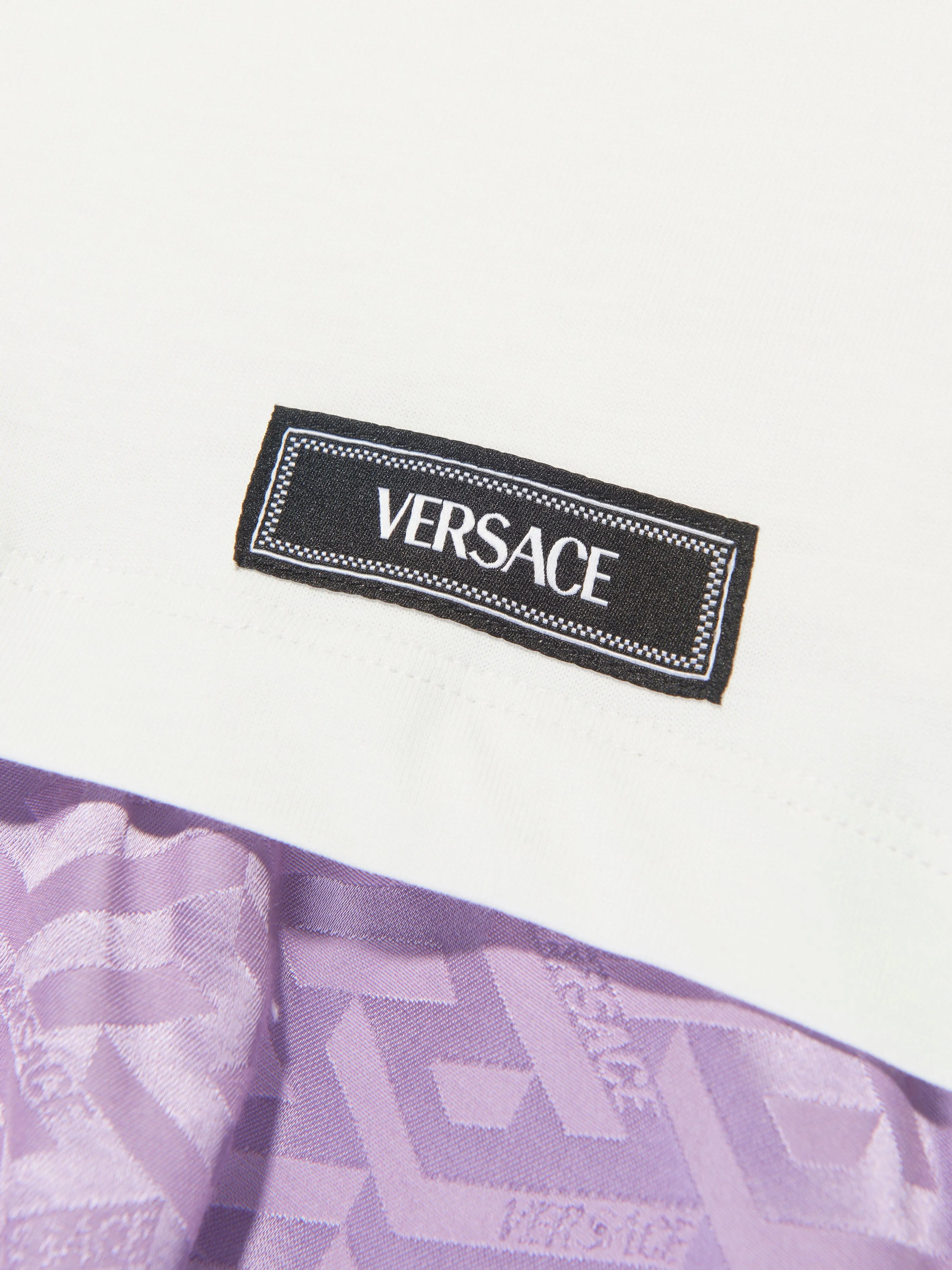 Versace Girls La Greca Jacquard Dress in White