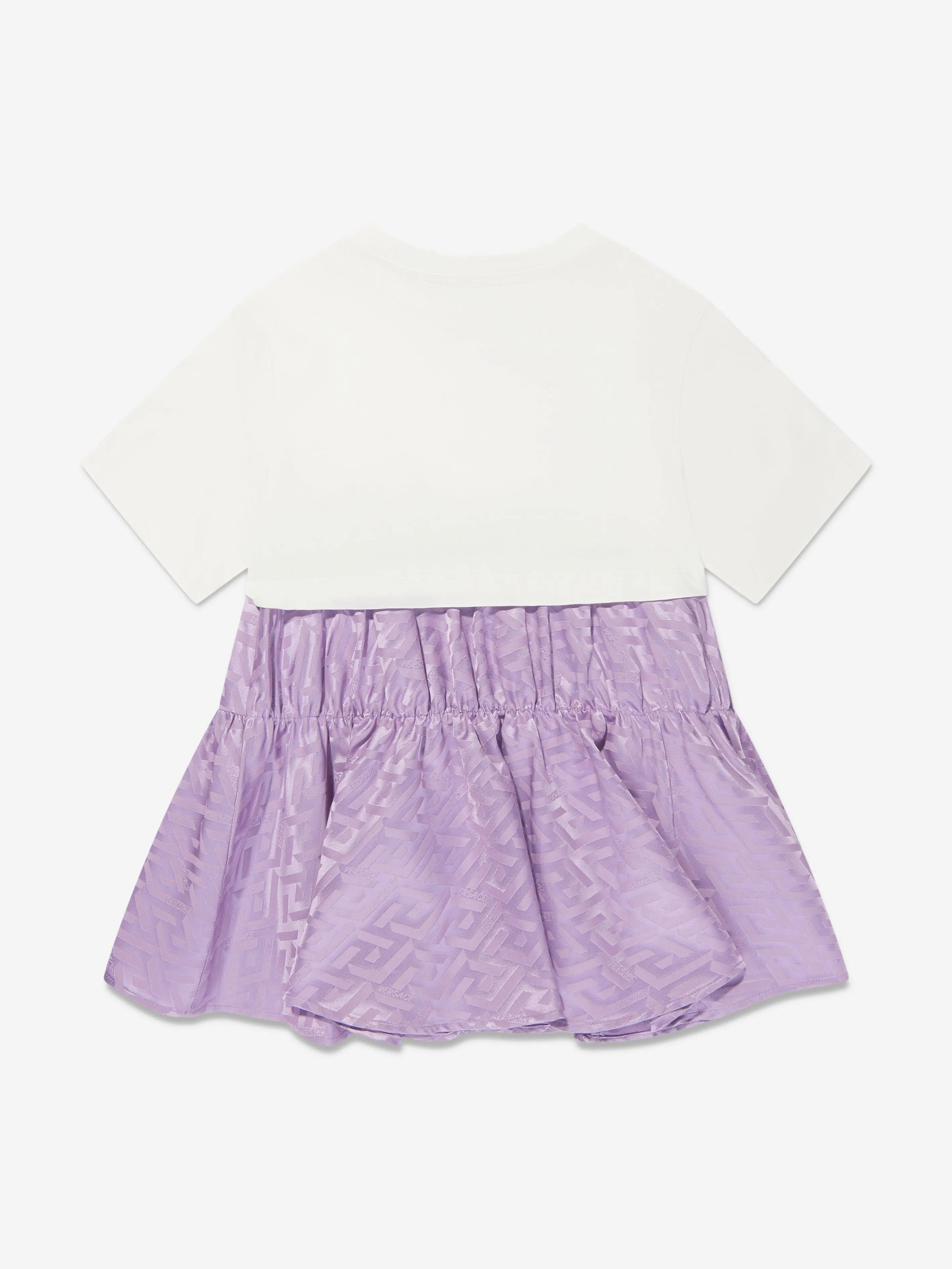 Versace Girls La Greca Jacquard Dress in White