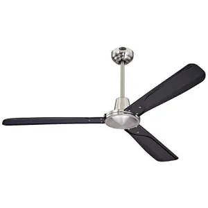 Westinghouse 7202000 52 Inch Brushed Nickel Finish Black ABS Blades