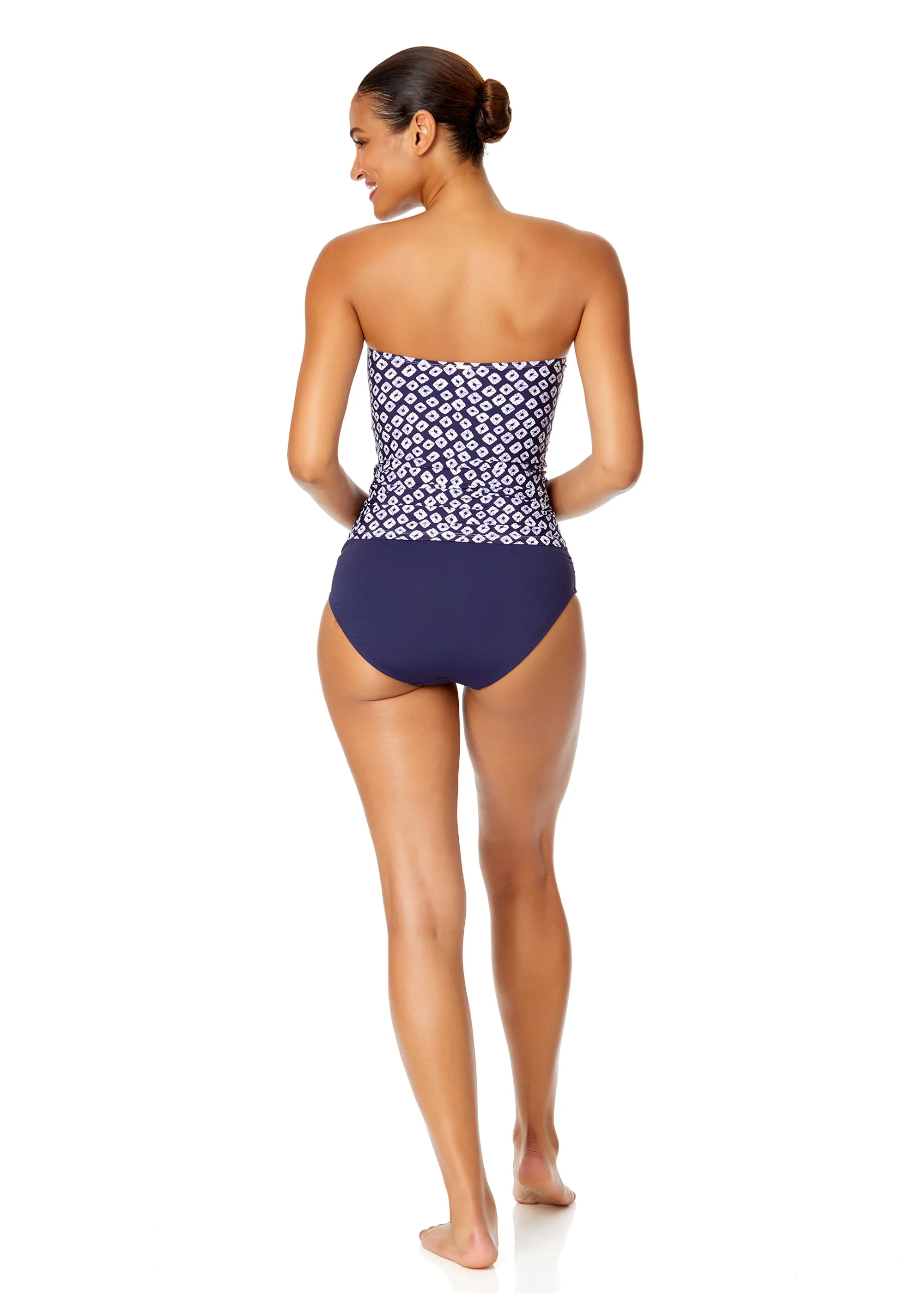 Women's Shibori Geo Twist Front Bandeaukini Swim Top