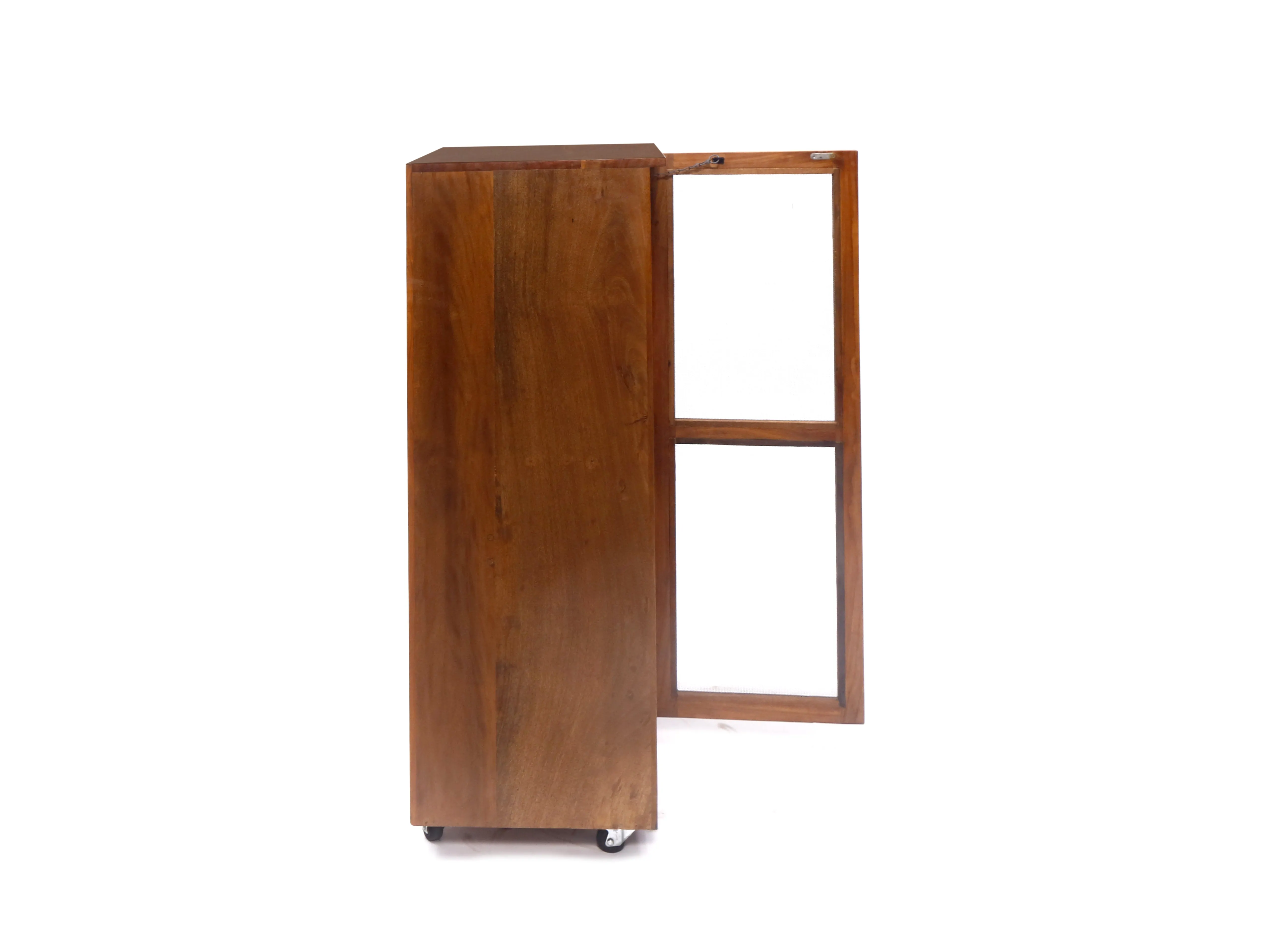 Wooden Long Vegetable Basket Trolley
