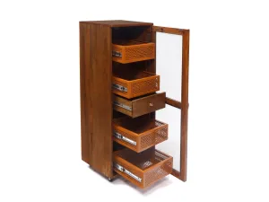 Wooden Long Vegetable Basket Trolley